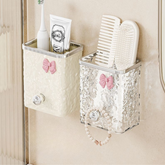 Wall-Mounted Bathroom Organizer - Comb, Toothpaste & Razor Storage